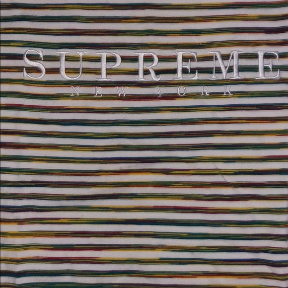 Men’s Supreme static striped Tee t shirt white - Picture 5 of 8